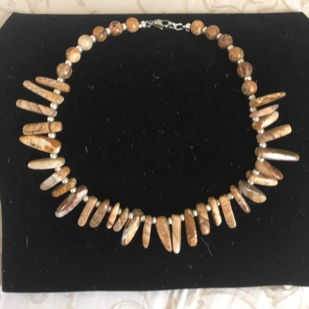 New Jasper/Silver Bead Necklace